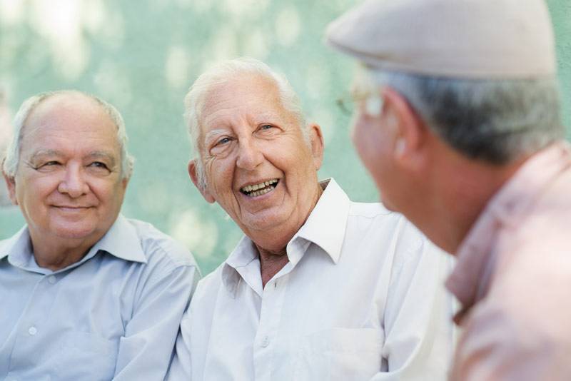 Residents at Acorn Estates talking outside